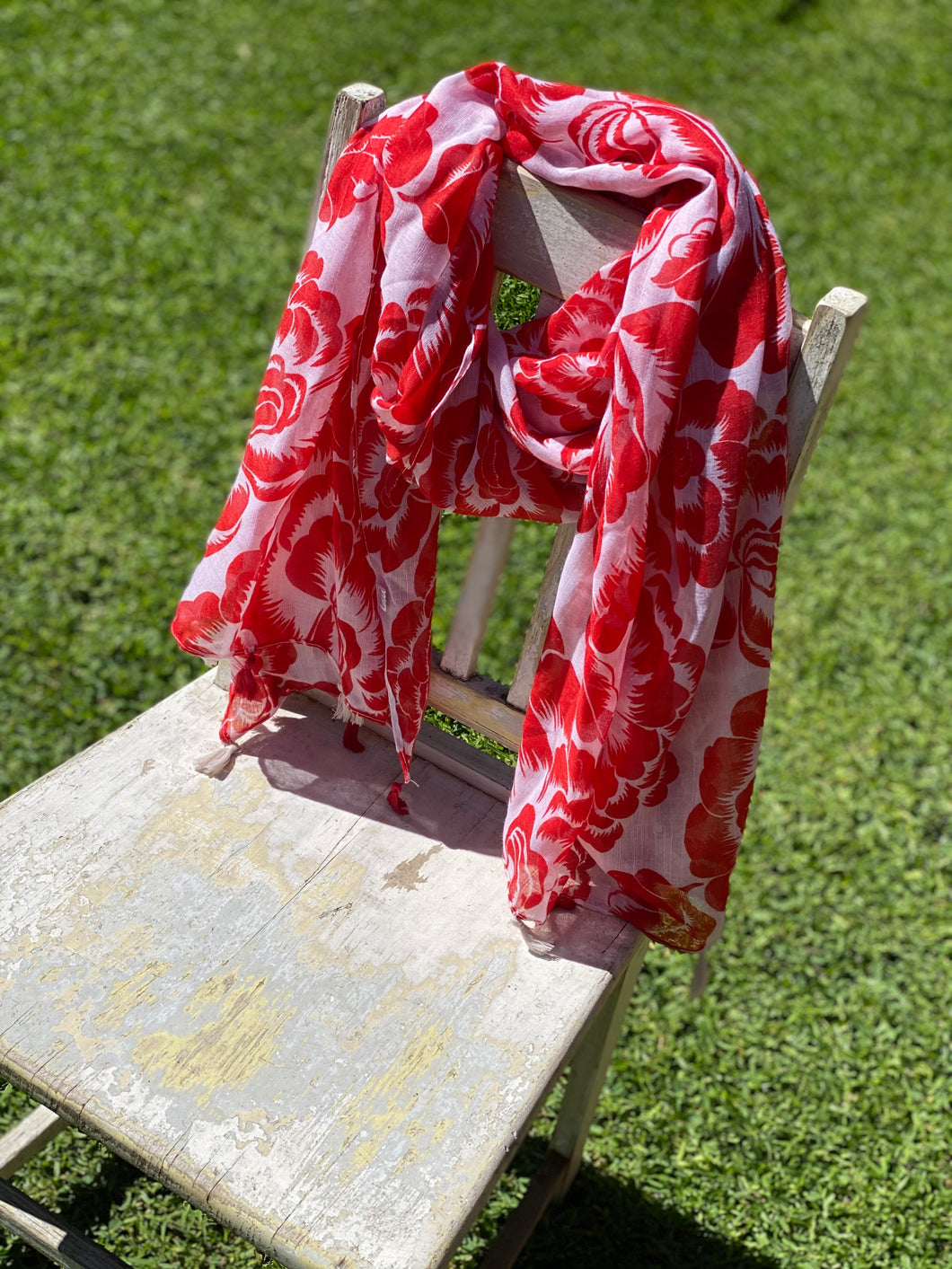 Scarf - Red and White