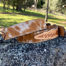 Belt - Tan Cowhide and Tooled Leather