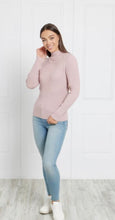 POLO NECK RIBBED KNIT JUMPER~ Musk Pink