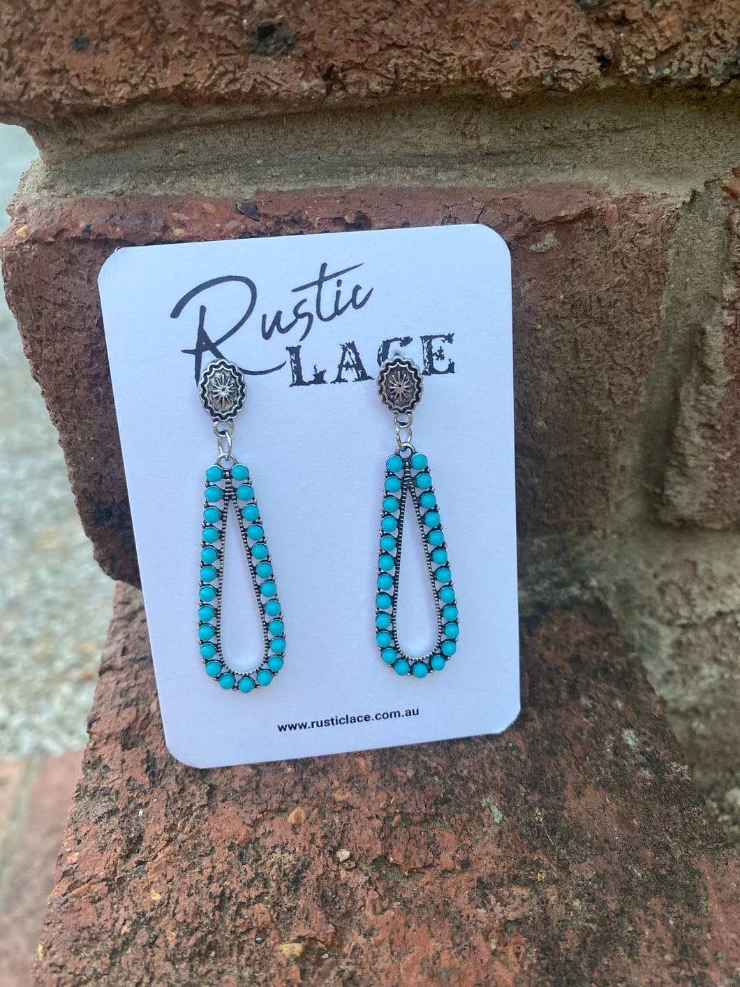 Earrings- Montana Turquoise and silver drop