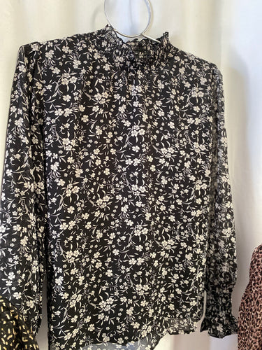 Rose Blouse - Black floral