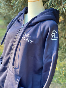 Rustic Lace Zip Hoodie - Navy