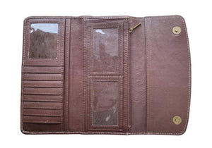 Cowhide and leather wallet - Oran