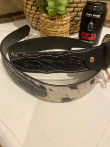 Belt - tooled leather Black