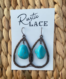 Earrings ~ turquoise and bronze