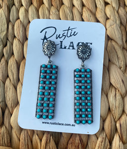 Earrings ~ turquoise rectangle
